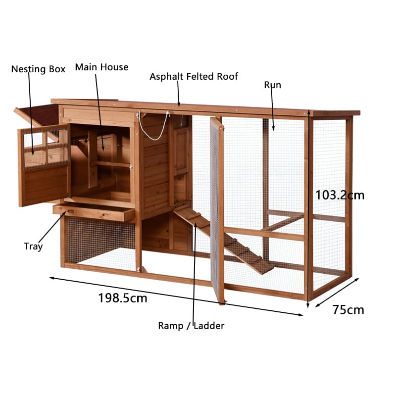 Chicken Coop With Waterproof Asphalt Roof