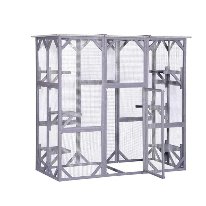 Outdoor Wooden Cat Cage