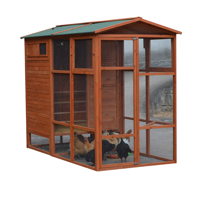 Walk in wooden chicken coop