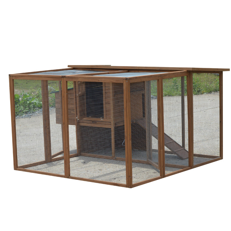 Wooden chicken coop and run