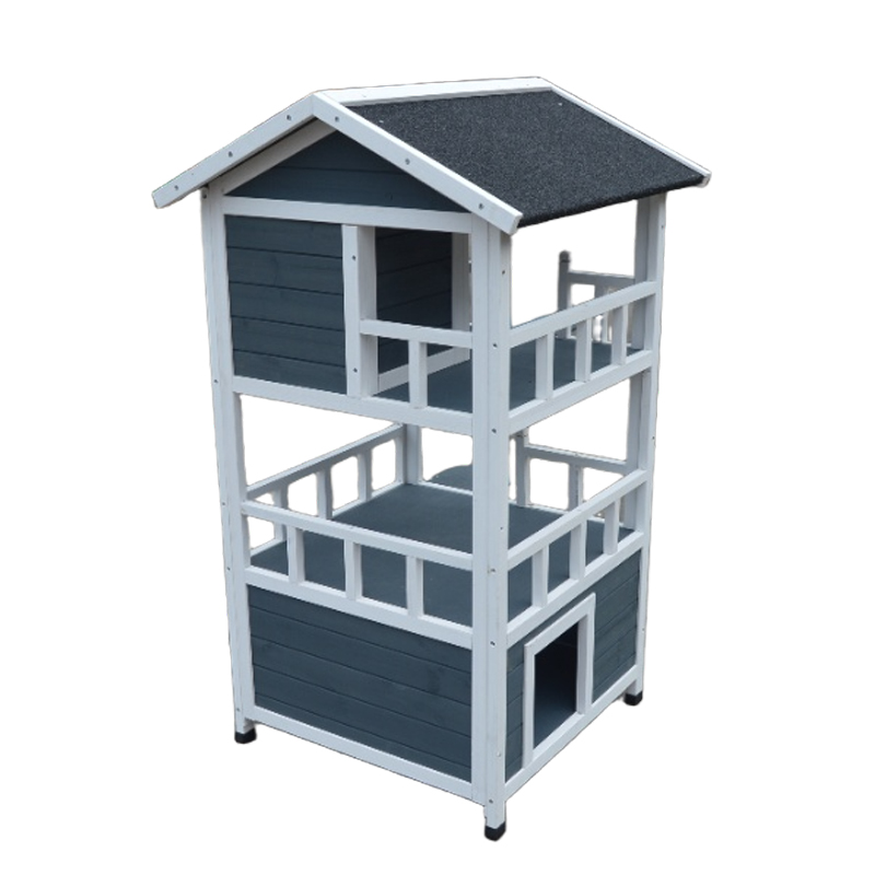 luxury light grey cat house