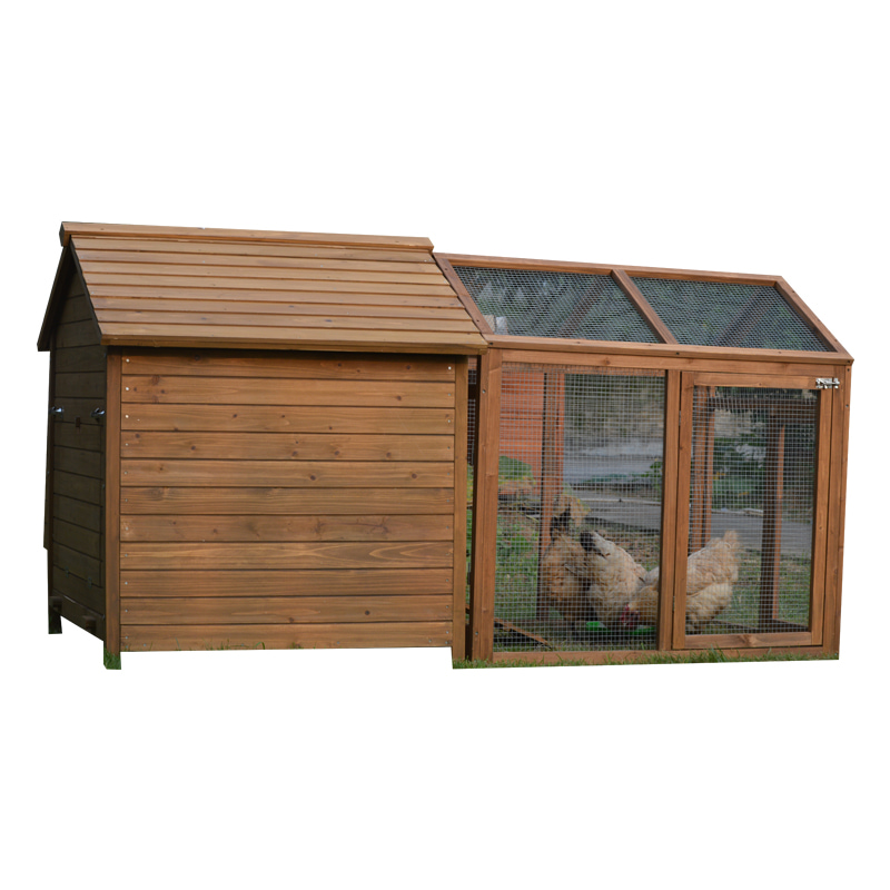 Brown chicken coop backyard