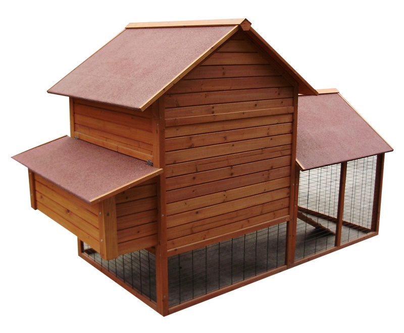 Brown color wooden chicken coop with run Brown color wooden chicken coop with run