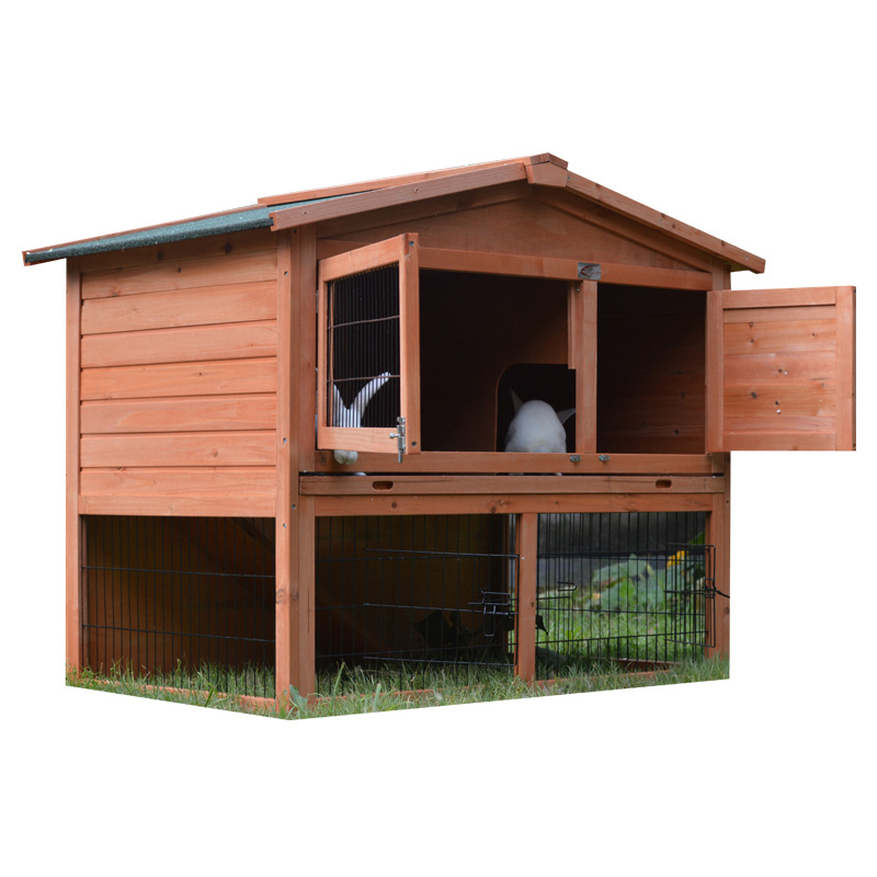 wooden rabbit hutch outdoor