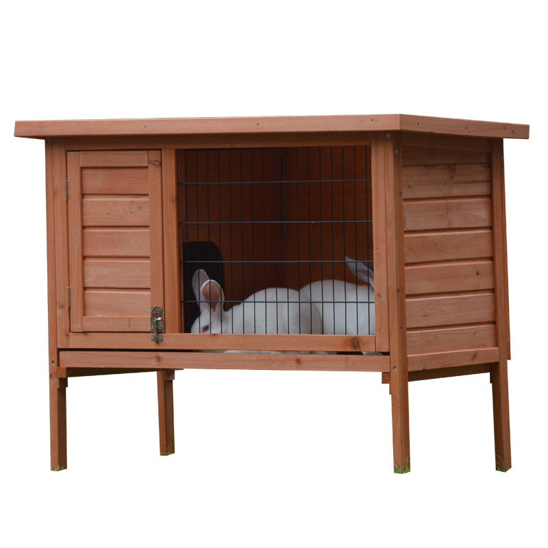 outdoor wooden rabbit hutch