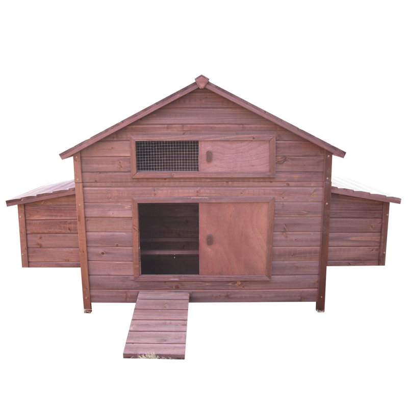 Outdoor brown-color backyard cozy wooden Chicken Coop