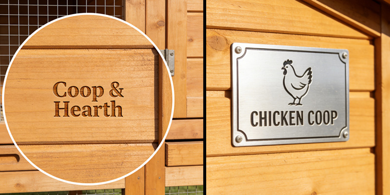 Customized logo for wooden chicken coop