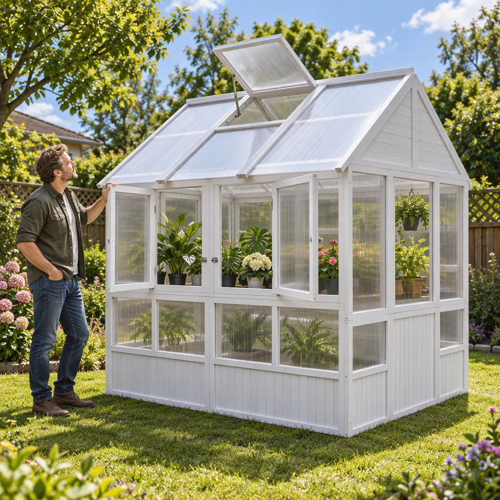 Material: Aluminum Frame + Double-Wall Polycarbonate Panels