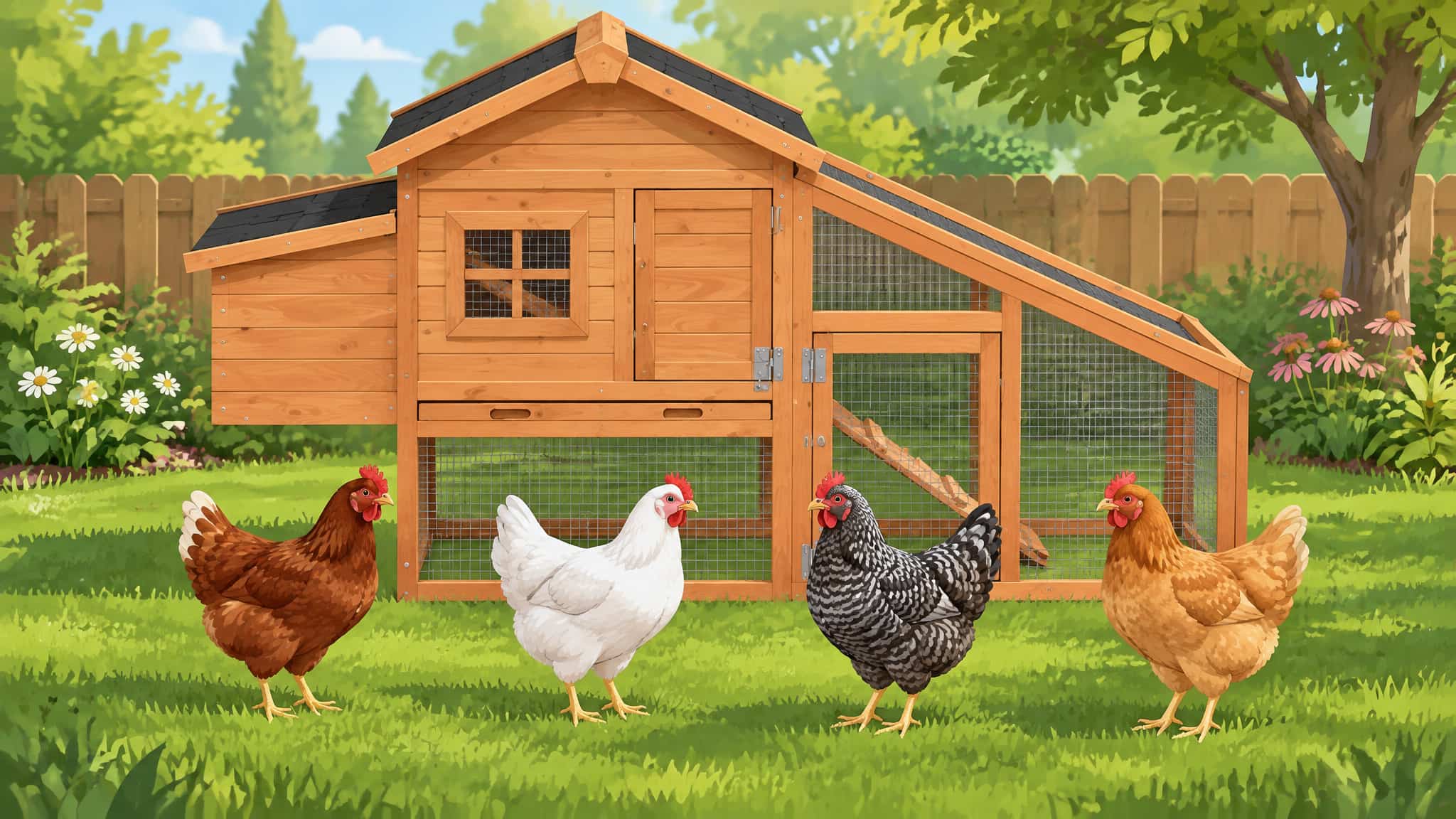 How to Choose the Right Chicken Coop Size for 4, 6, or 10 Chickens ...